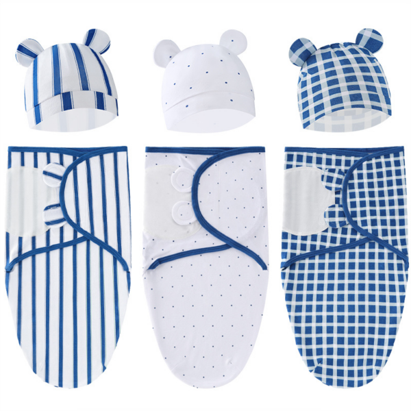 3 pieces Newborn Adjustable Swaddle Blankets Set for boy and Girls