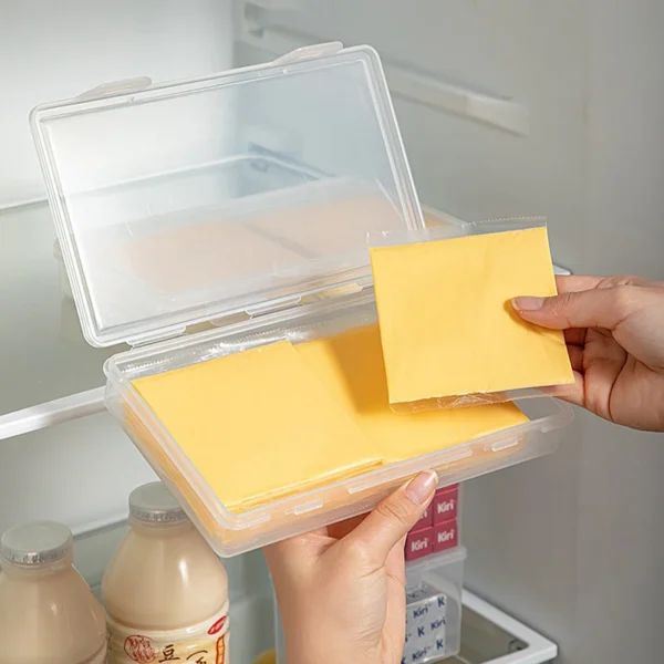 1Pcs Flip-top Butter Block Cheese Slice Storage Box Portable Refrigerator Fruit Vegetable Fresh-keeping Organizer Containers