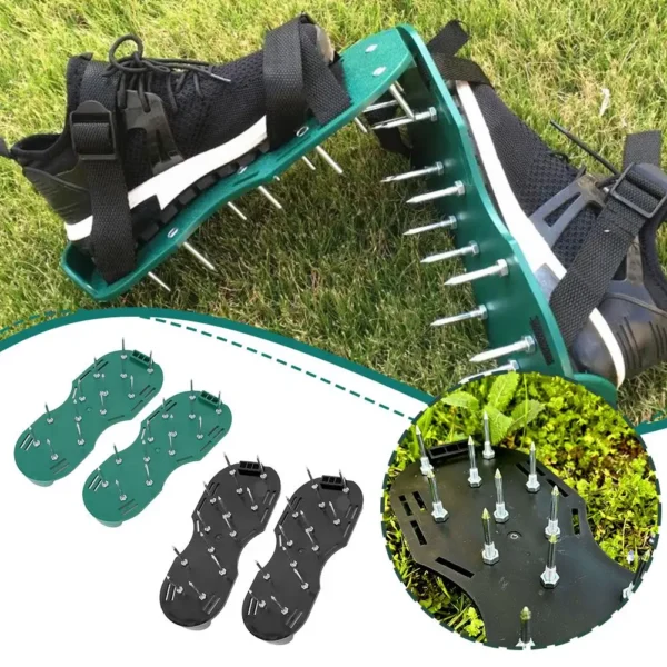 Garden Lawn Aerator Shoes Garden Scarifier Shoes Cultivator Shoes Spikes Scarification Nail Tools Garden Tool Aerator Lawn W0P9