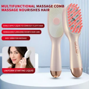 Electric Massage Comb Spray Comb EMS Head Acupoint Comb Red Blue Light Therapy Device Anti-Hair Loss Brush